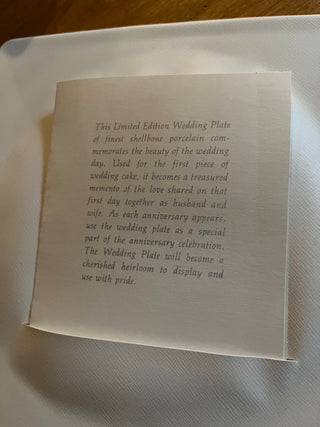 Wedding Keepsake Plate RSV