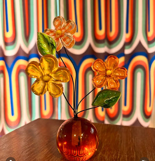 Vtg Lucite Flower Arrangement