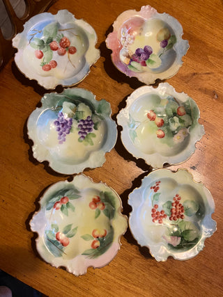 Set of 6 Rosenthale Bavaria Dessert Dishes Fruit Design   RSV