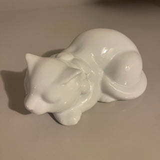 5.5" Otagiri White Sleeping Cat Porcelain - SP