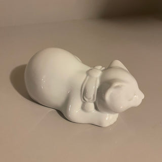 5.5" Otagiri White Sleeping Cat Porcelain - SP