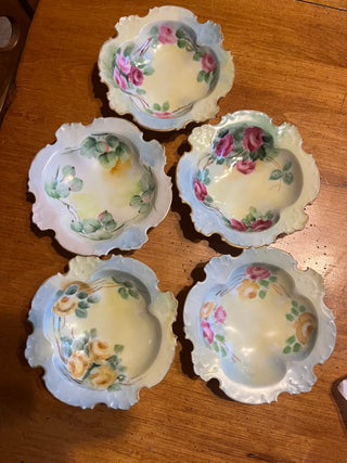 Set of Five Rosenthale Bavaria Rose Dessert Dishes  RSV