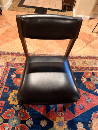 Vintage Gunlocke Mid-Century Modern Walnut Chair – Black Upholstery