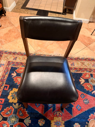 Vintage Gunlocke Mid-Century Modern Walnut Chair – Black Upholstery