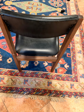Vintage Gunlocke Mid-Century Modern Walnut Chair – Black Upholstery
