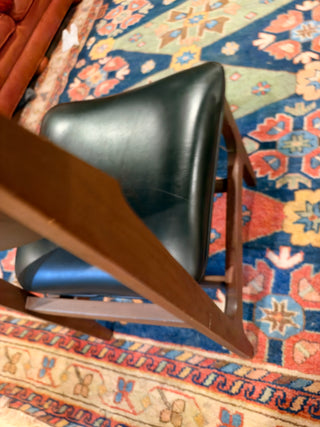 Vintage Gunlocke Mid-Century Modern Walnut Chair – Black Upholstery
