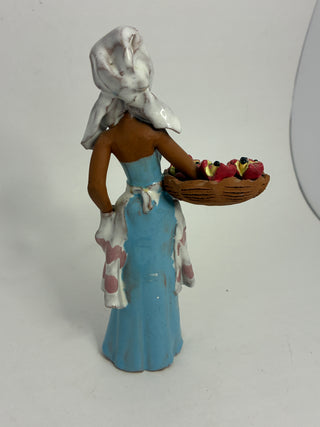 Caribbean/Latin Folk Art Terracotta Market Woman Figurine