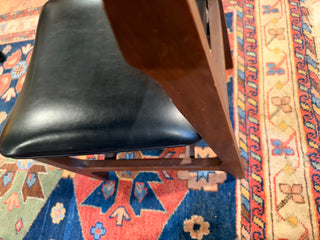 Vintage Gunlocke Mid-Century Modern Walnut Chair – Black Upholstery