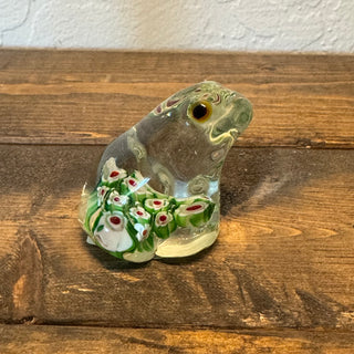 Art Glass Millefiori Frog Paperweight