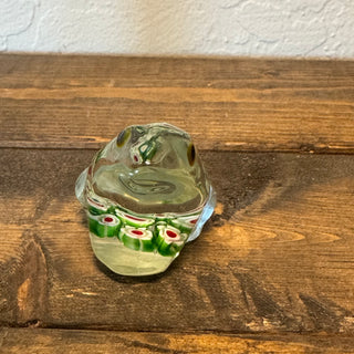 Art Glass Millefiori Frog Paperweight