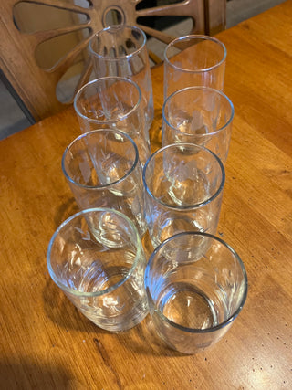 Floral Etched Juice Glass  Each RSV