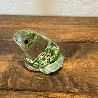 Art Glass Millefiori Frog Paperweight
