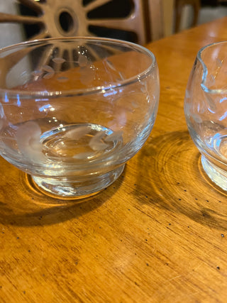 Set of 2 Princess House Etched Creamer and Sugar Bowl RSV
