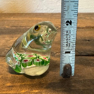 Art Glass Millefiori Frog Paperweight