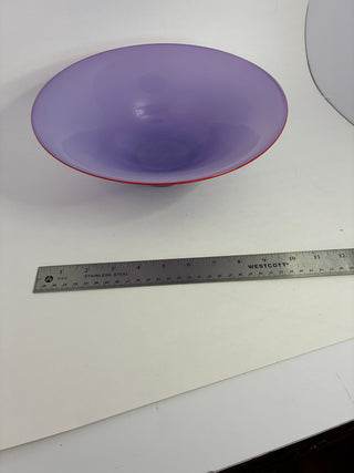 Cased Art Glass Bowl, Amethyst & Red