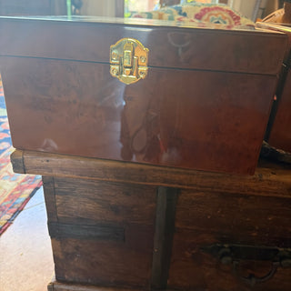 Beautiful Cherry Burl Wood Memory box with new kit  VV