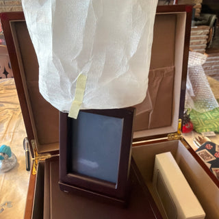 Beautiful Cherry Burl Wood Memory box with new kit  VV