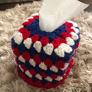 RWB Crochet Tissue Box Cover