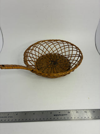 Vintage Wicker Rattan Handled Basket — Bohemian Décor