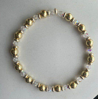 18k gold/austrian crystal beaded bracelet
