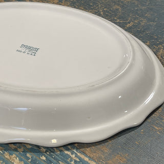 12" Vtg Syracuse China Coral & Jade Oval RW - SP