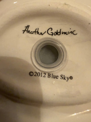 Blue Sky hand painted  by Heather Goldmic Salt and Pepper Set  VV