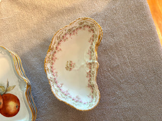 Pink Rose Gold Rimmed Plate  /  set of 2
