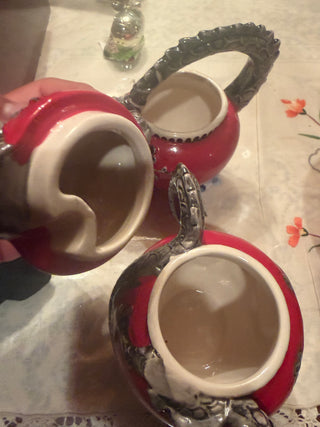 Clayworks Red Dragon Sugar and Creamer set