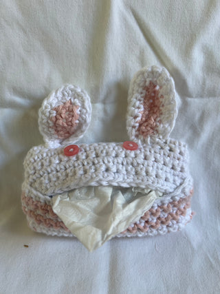 crochet travel tissue cover, rabbit.