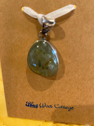 CC- Pendant Green Prehnite w/Silver -MTS
