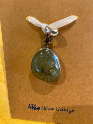 CC- Pendant Green Prehnite w/Silver -MTS