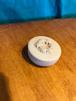 Mini Floral Topped Lidded Trinket or  Pill Box Rsv
