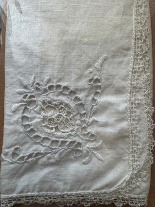 VTG Richelieu Cutwork Handkerchief - 11”