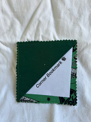 slytherin homemade corner bookmark