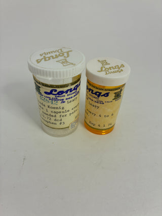 Pair of Vintage Prescription Bottles — 1970s Drugstore Ephemera