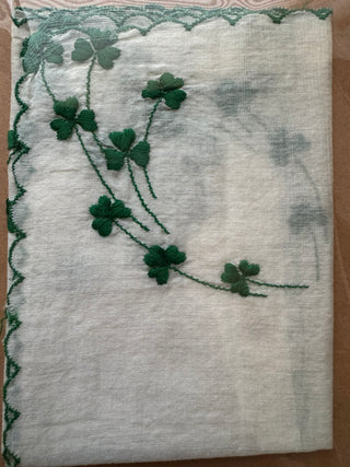 VTG Scalloped Shamrock Handkerchief - 10.5”