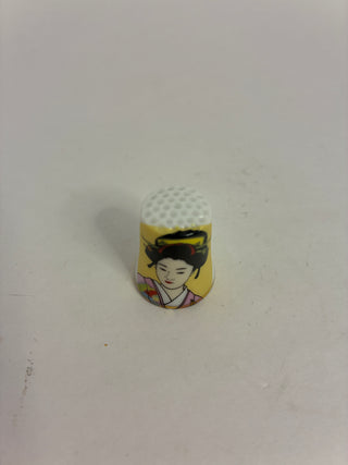 Vintage Porcelain Thimble — Geisha, Made in Japan