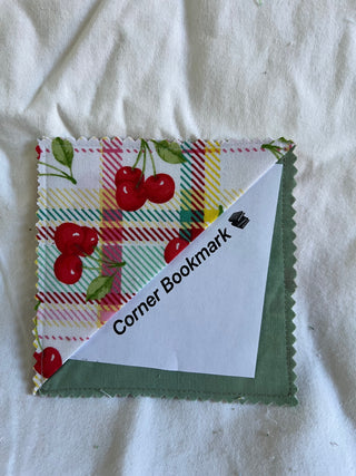 cherry homemade corner bookmark