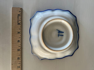 Blue and white transferware vintage dish