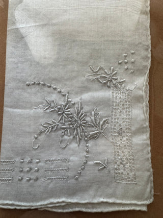 VTG Embroidered Handkerchief - 10”