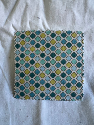 blue square handmade corner bookmark