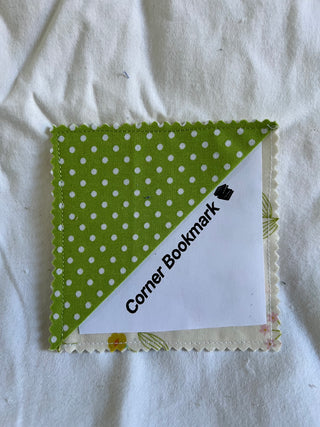 green dotted corner bookmark