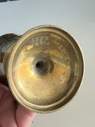 Vintage etched brass goblet