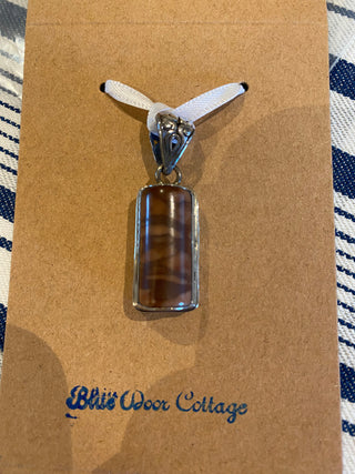 CC- Pendant 925 Silver w/Brown Striped Stone