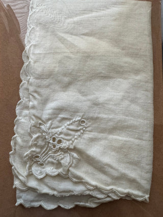 VTG Eyelet Embroidered Handkerchief - 9”