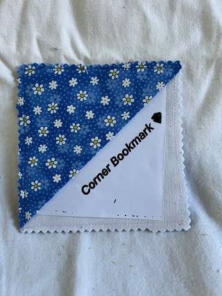 blue flower handmade bookmark