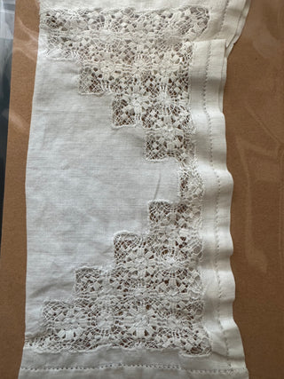 VTG Mosaic Lace Handkerchief - 7”