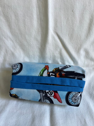motocross blue homemade travel tissue holder