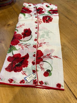 Burmel Red Poppy Handkerchief w/tag