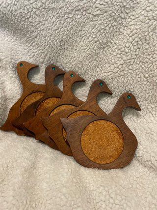 Wooden Duck Coasters Set of 5